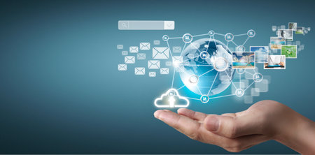 Technology business in the hands man
