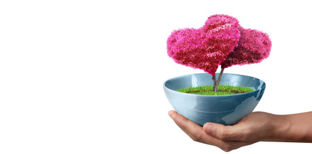 Human hands holding sprout young plant.environment Earth Day In the hands of trees growing seedlings