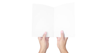 Hands holding paper blank for a letter paper