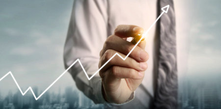 Drawing  chart, graph stock of growthの写真素材
