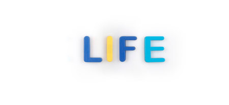 Word life made of  letters isolated on backgroundの写真素材