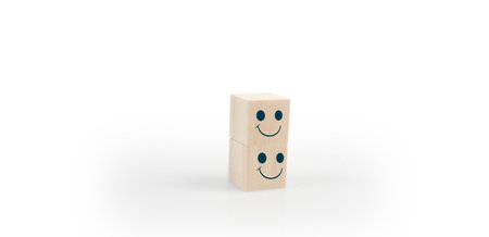 Stack wood cube block stacking with icon