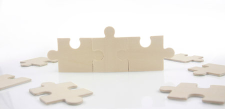 Connecting jigsaw puzzle Business solutions success and strategy concept