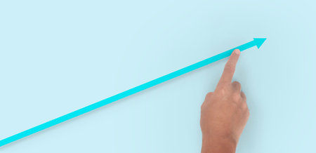 Business connecting chart in a handの写真素材