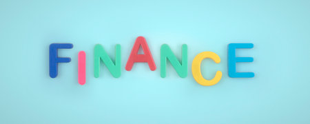 Word finance made of letters isolated on backgroundの写真素材