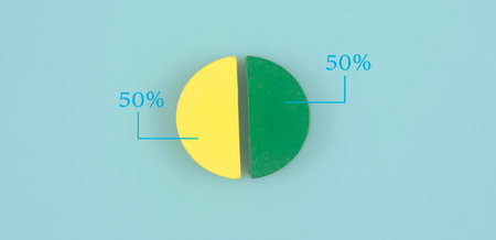 Abstract business pie chart made concrete