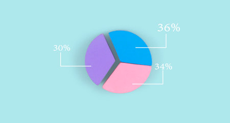 Abstract business pie chart made concreteの写真素材