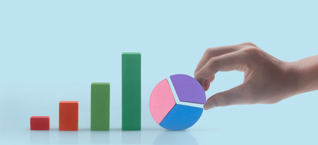 Business connecting chart in a handの写真素材