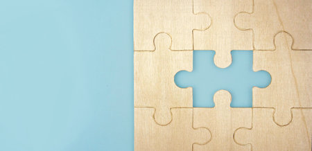 Connecting jigsaw puzzle Business solutions success and strategy conceptの写真素材