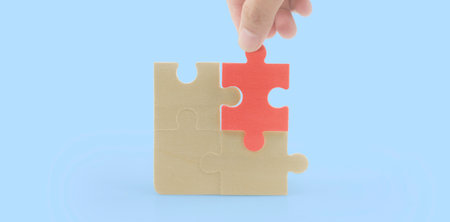 Connecting jigsaw puzzle. Business solutions success and strategy concept