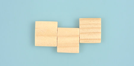 Wooden cube with the letter from word. wooden cubes standingの写真素材