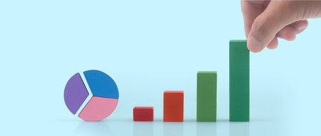 Business connecting chart in  hand market economy analysisの写真素材