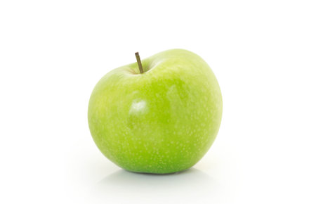 green apple isolated on white backgroundの写真素材
