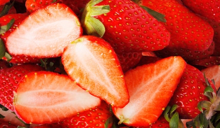 strawberries isolated on white backgroundの写真素材