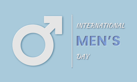 International Mens Day vector illustration in paper cut style.のイラスト素材