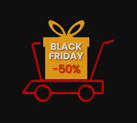 Black Friday Sale. For poster, advertising, banner, site decoration, flyer, brochure, social media posts, website development in paper cut style.のイラスト素材