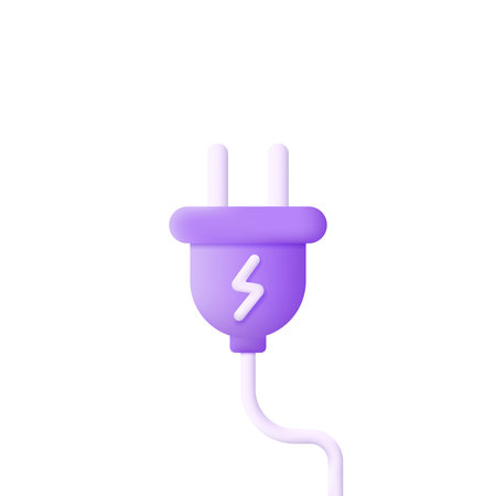 3d electric plug isolated on white background. Trendy and modern vector in 3d style. Can be used for many purposes.のイラスト素材