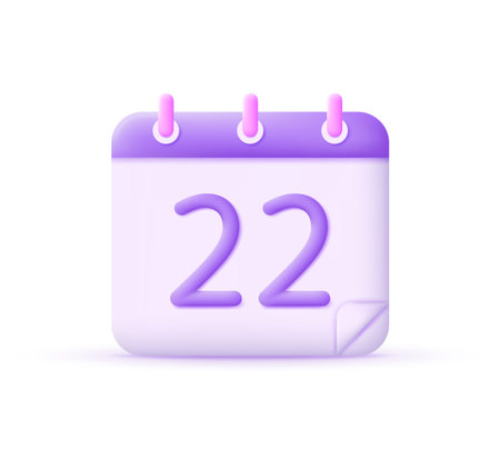 3d calendar isolated on white background. Trendy and modern vector in 3d style.のイラスト素材
