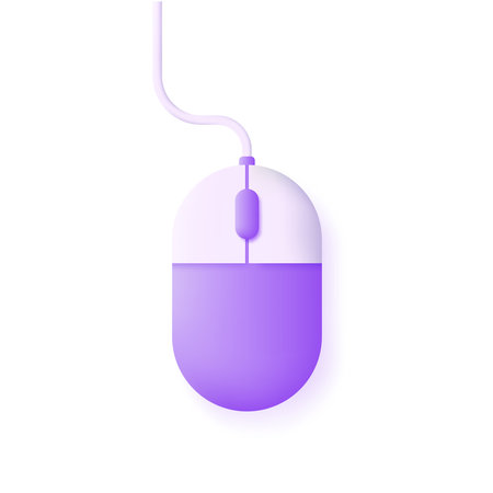3d computer mouse isolated on white background. Trendy and modern vector in 3d style.のイラスト素材