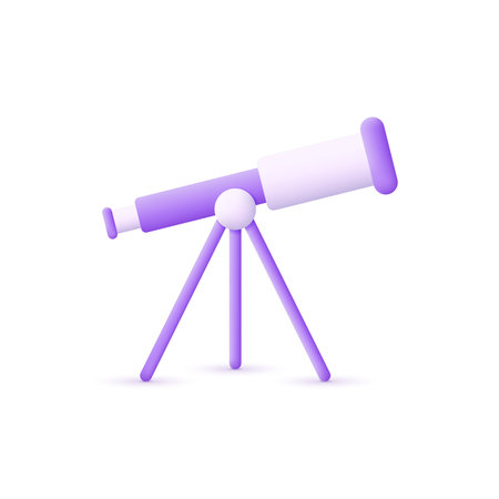 3d telescope isolated on white background. Can be used for many purposes. Trendy and modern vector in 3d style.のイラスト素材