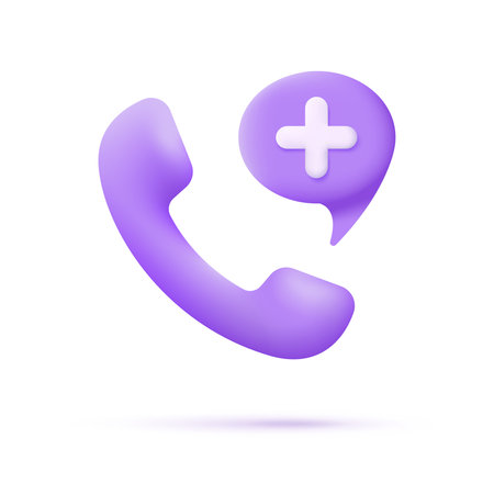 3D medical call phone isolated on white background. medical phone number. Can be used for many purposes. Trendy and modern vector in 3d style.のイラスト素材
