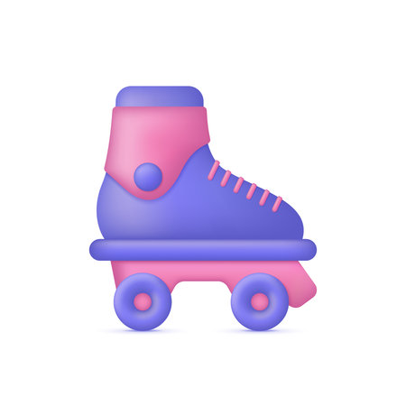 3D Roller skates isolated on white background. sport concept. Can be used for many purposes. Trendy and modern vector in 3d style.のイラスト素材