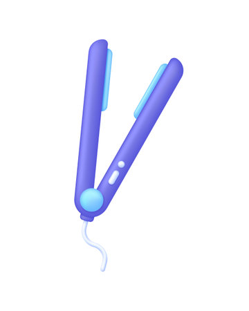 3D Hair iron isolated on white background. hair straightener. professional hair styling. Can be used for many purposes. Trendy and modern vector in 3d style.のイラスト素材