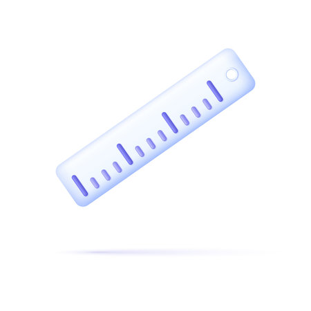 3D Ruler icon isolated on white background. simple office supplies. Rule measure length scale. Can be used for many purposes. Trendy and modern vector in 3d style.のイラスト素材
