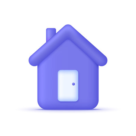 3D House symbol isolated on white background. Real estate, home and mortgage concept. Can be used for many purposes. Trendy and modern vector in 3d style.のイラスト素材