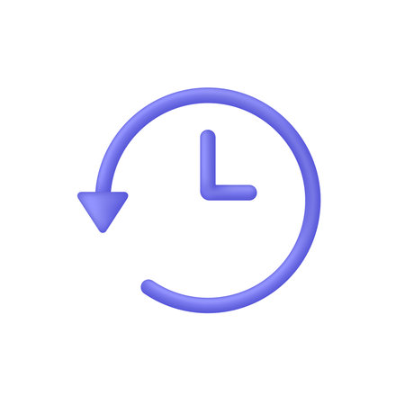 3D History icon isolated on white background. clock vector icon. Web browsing history symbol. Can be used for many purposes. Trendy and modern vector in 3d styleのイラスト素材