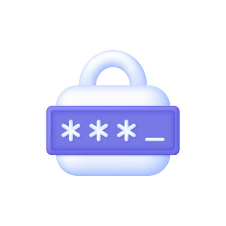 3D Pin code password protection concept. Cyber security to Protect Personal Data. Padlock and password icons.のイラスト素材