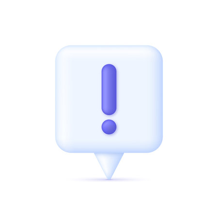 3D Exclamation mark and Speech bubble. Can be used for many purposes.のイラスト素材