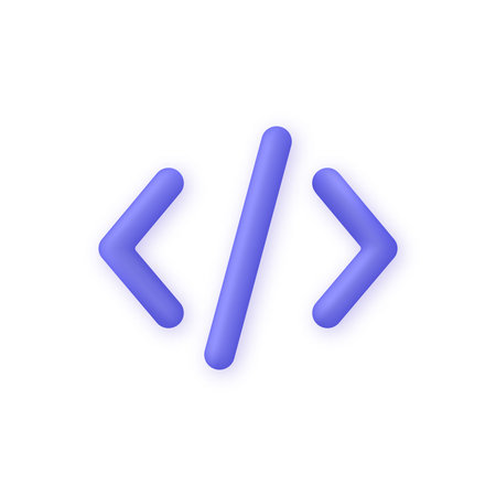 3D Programming code icon isolated on white background. Development and software concept.のイラスト素材