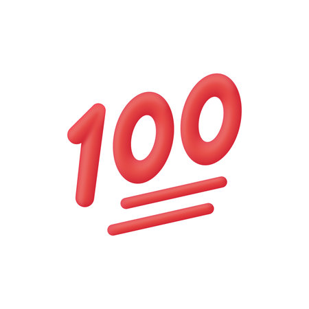 3D 100 percent icon. Trendy and modern vector in 3d style.のイラスト素材
