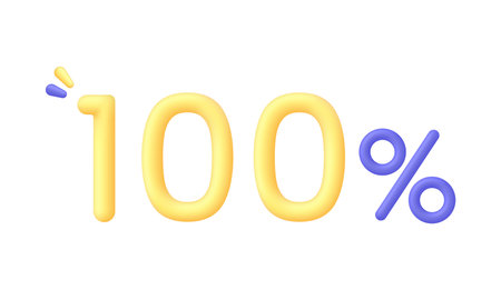 3D 100 percent icon. Trendy and modern vector in 3d style.のイラスト素材