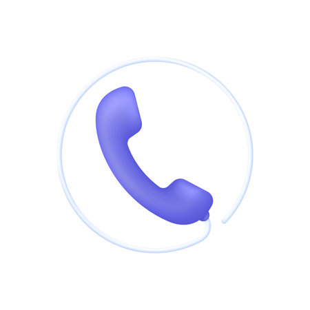 3D Phone handset icon. call center icon. Concept of talking with service call support hotline and call center. communication icon. Modern vector in 3d style.のイラスト素材