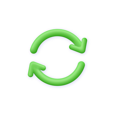 3D Recycle icon. Recycling and rotation arrow. environmental protection. Trendy and modern vector in 3d style.のイラスト素材