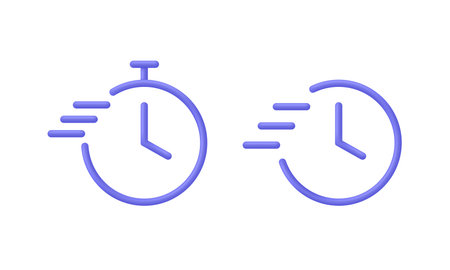 Quicktime icon. Stop watch symbol, time period concept, opening hours, fast timely delivery.のイラスト素材