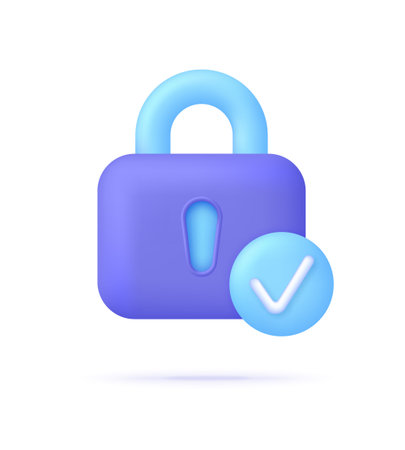 3D Password protection concept. Cyber security to Protect Personal Data. padlock icon. Information protection, security in the Internet. Trendy and modern vector in 3d style.のイラスト素材