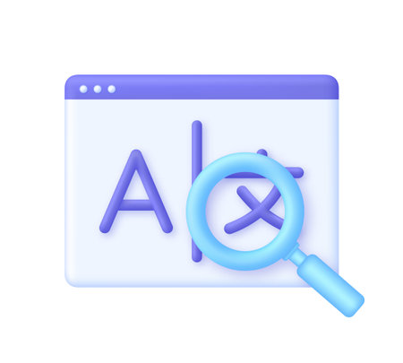 3D Page and Language translation sign. E-learning and education, learning. language courses concept.のイラスト素材