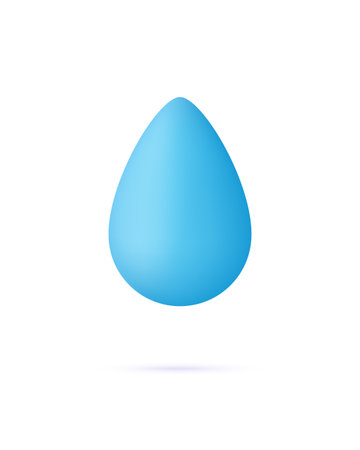 3D Water drop icon. Recycle or reuse water. Renew of liquid. Ecology concept. Trendy and modern vector in 3d styleのイラスト素材