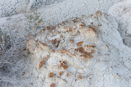 Very rare white clay quarry, ancient kaolin quarry near Reggio Calabriaの写真素材