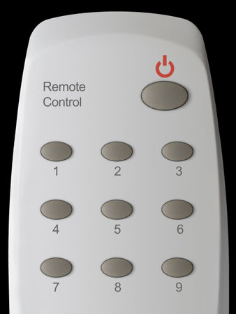 Remote control with buttons 1-9 and Power - isolated