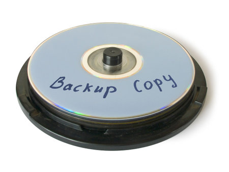 Box with compact disks - backup copy, isolated