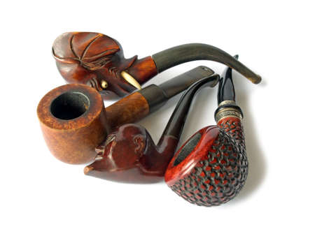 Collection of pipes, isolated on white