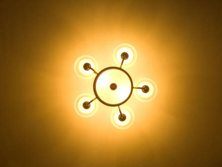 Round chandelier (bottom view), backgroundの写真素材