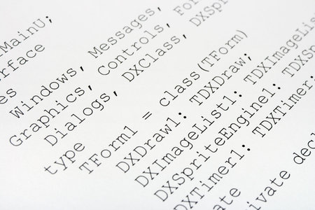 Printed computer code, technology background