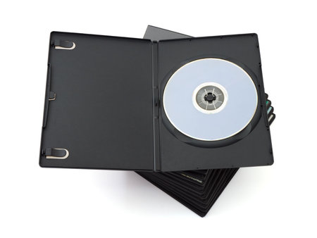 Stack of dvd, isolated on white background