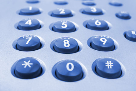 Macro of telephone keypad, business background
