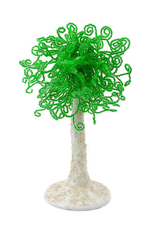 Small decorative palm tree isolated on white backgroundの写真素材